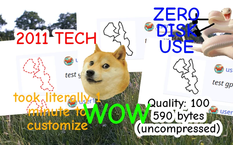 Comparison screenshot of the new client-side generated trace images (SVGs)