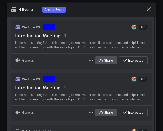Events Discord Screenshot