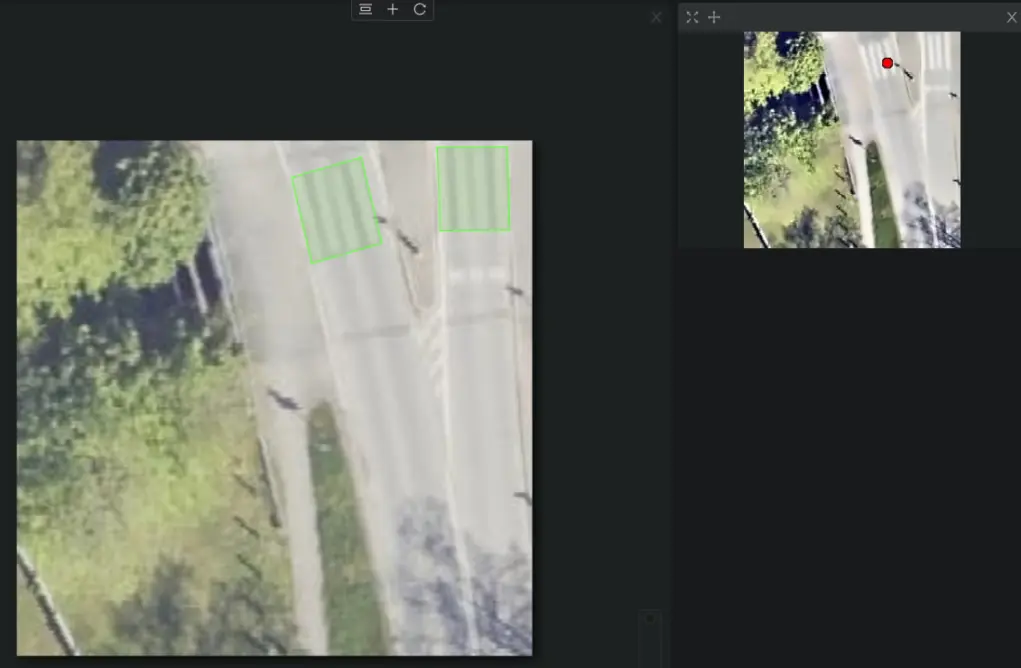 CVAT interface showing a marked zebra crossing
